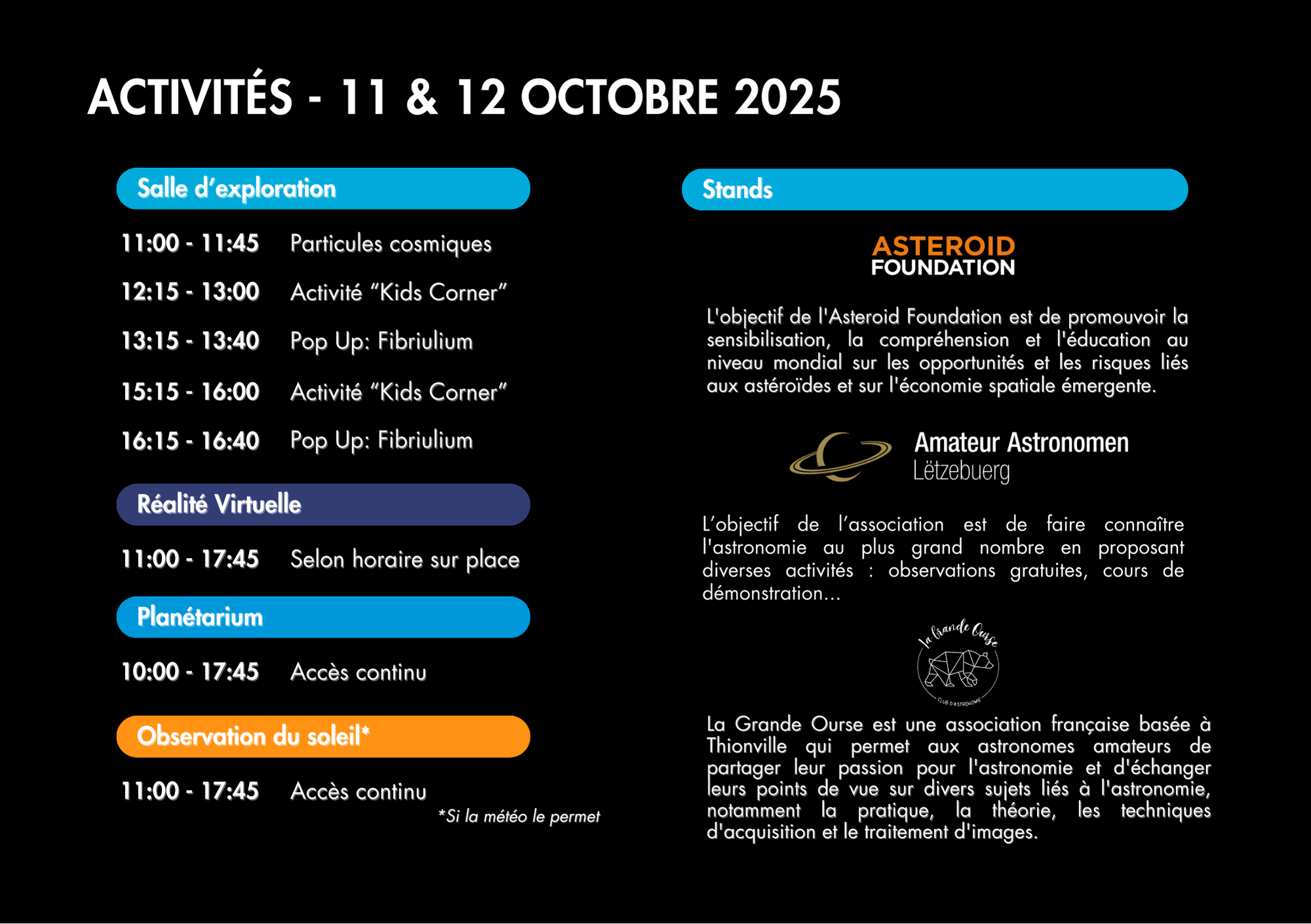 Astronomy days 2025 programme Astronomy days 2025 programme